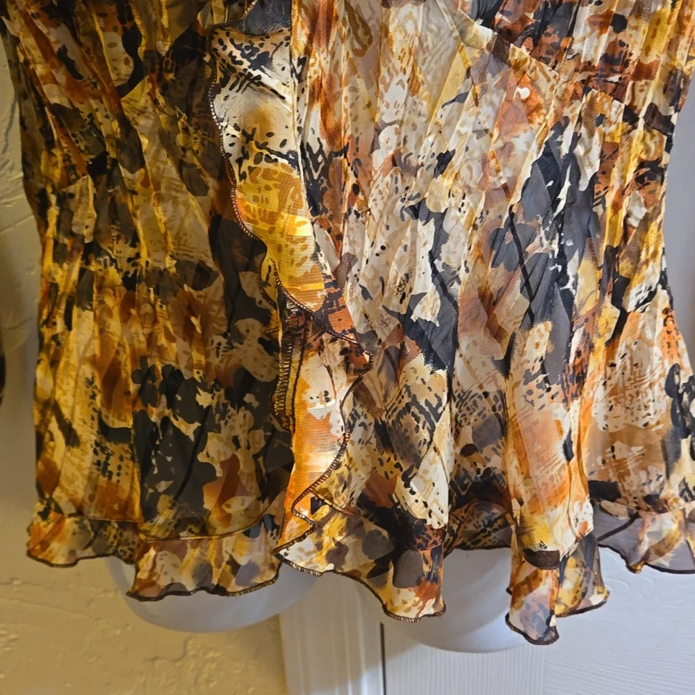 Notations Ruffled Sheer Top - Picture 3 of 9
